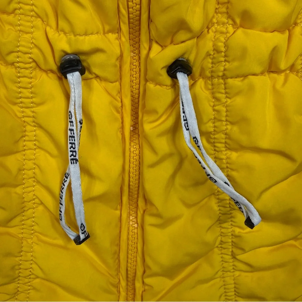 GF Ferre Girl's Yellow Hooded Puffer Jacket Sz 8